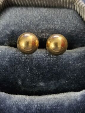 14k Yellow Gold Ball Stud Earrings (Vintage)
